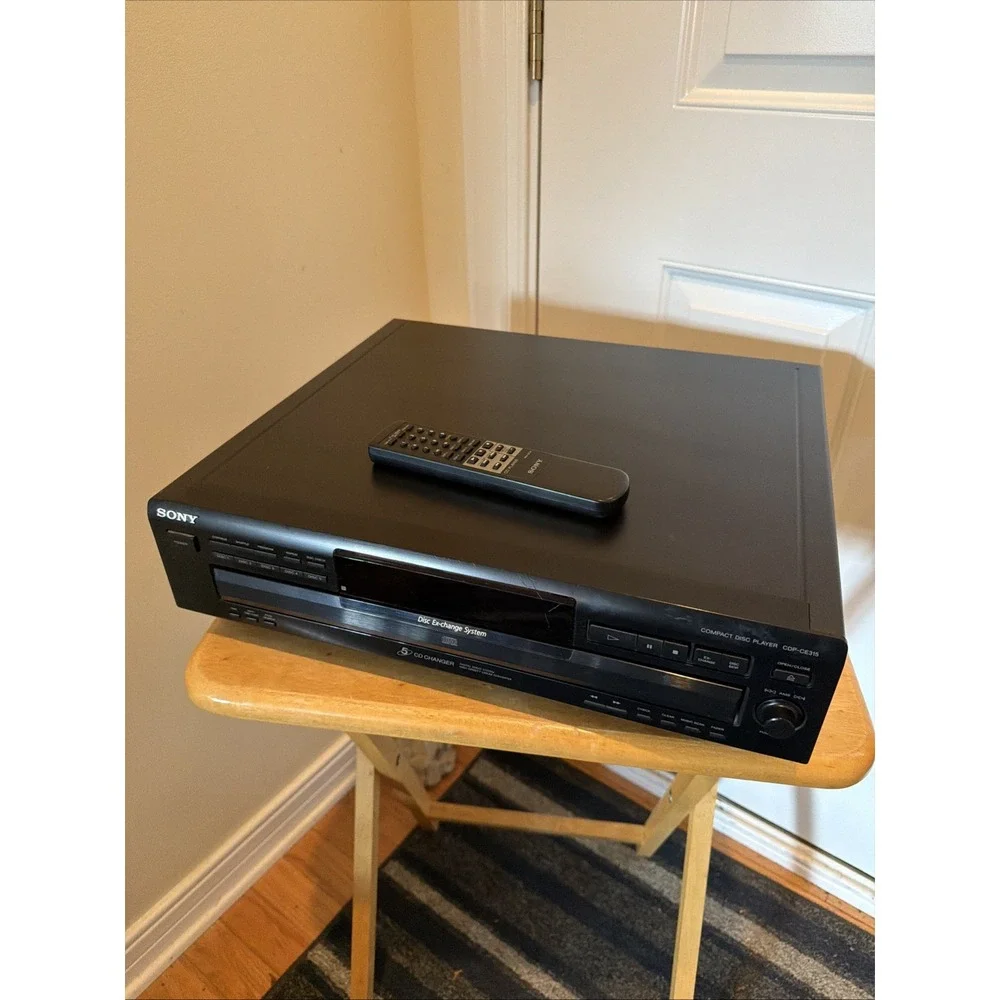 Sony CDP-CE315 5 Disc Changer CD Player With OEM Sony Remote Playback Tested